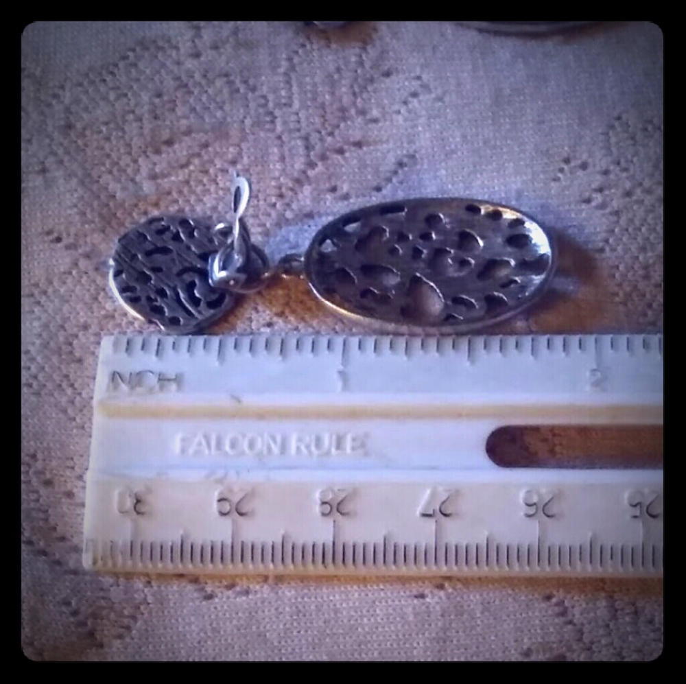 Vintage Open Work Scroll Design Dangle Earrings - image 6